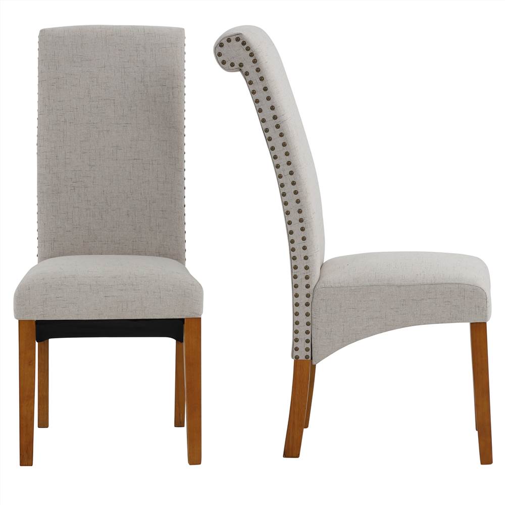 Linen Upholstered Dining Chair Set of 2, with Backrest and Rubber Wood Feet, for Kitchen, Living Room, Bedroom, Office, Cafe - Beige Linen Upholstered Dining Chair Set Of 2, With Backrest And Rubber Wood Feet, For Kitchen, Living Room, Bedroom, Office, Cafe - Beige -NEWTRAL Sales Shop DINNING CHAIR 458090 4