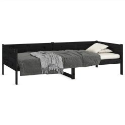 Day Bed Black Solid Wood Pine 90x190 Cm 2 Day Bed Black Solid Wood Pine 90x190 Cm -NEWTRAL Sales Shop Day Bed Black Solid Wood Pine 90x190 cm 515616 2
