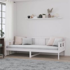 Day Bed White Solid Wood Pine 90x190 Cm