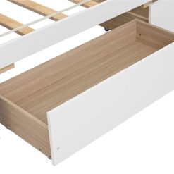 Twin Size Wooden Daybed Frame With 2 Storage Drawers And Wooden Slats Support, No Need For Spring Box, For Living Room, Bedroom, Office, Apartment - White -NEWTRAL Sales Shop Daybed with 2 drawers White 459254 2