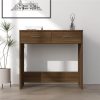 Desk Brown Oak 80x40x75 Cm Engineered Wood