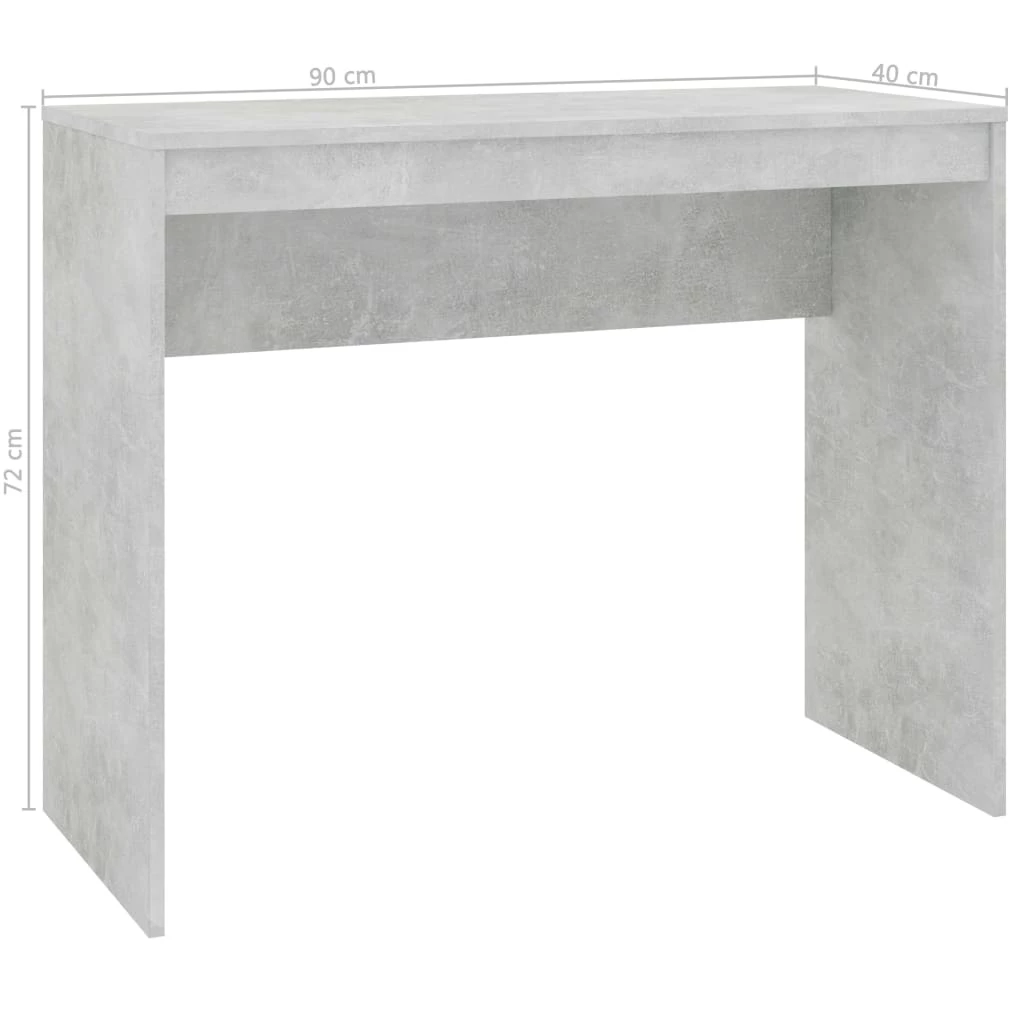 Desk Concrete Grey 90x40x72 Cm Chipboard 6 Desk Concrete Grey 90x40x72 Cm Chipboard - Image 6