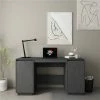 Desk Grey 140x50x75 Cm Solid Wood Pine