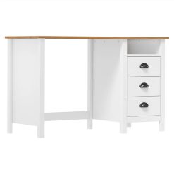 Desk Hill Range With 3 Drawers 120x50x74 Cm Solid Pine Wood