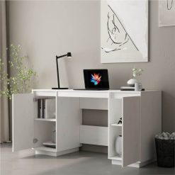 Desk White 140x50x75 Cm Solid Wood Pine -NEWTRAL Sales Shop Desk White 140x50x75 cm Solid Wood Pine 514313 2