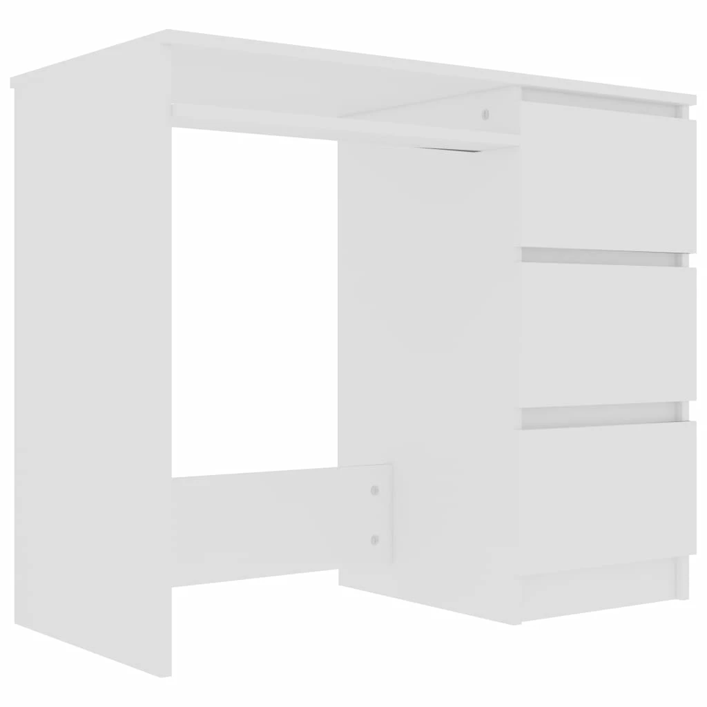 Desk White 90x45x76 Cm Chipboard 2 Desk White 90x45x76 Cm Chipboard - Image 2