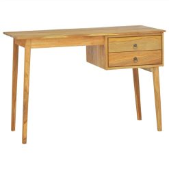 Desk With 2 Drawers 110x52x75 Cm Solid Wood Teak
