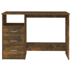 Desk With Drawers Smoked Oak 110x50x76 Cm Engineered Wood -NEWTRAL Sales Shop Desk with Drawers Smoked Oak 110x50x76 cm Engineered Wood 513645 3