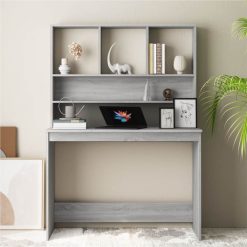 Desk With Shelves Grey Sonoma 110x45x157 Cm Engineered Wood -NEWTRAL Sales Shop Desk with Shelves Grey Sonoma 110x45x157 cm Engineered Wood 513573 4