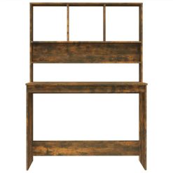 Desk With Shelves Smoked Oak 110x45x157 Cm Engineered Wood -NEWTRAL Sales Shop Desk with Shelves Smoked Oak 110x45x157 cm Engineered Wood 513188 2