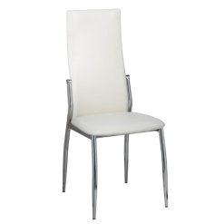 Dining Chairs 2 Pcs White Faux Leather 4 Dining Chairs 2 Pcs White Faux Leather -NEWTRAL Sales Shop Dining Chairs 2 pcs White Faux Leather 515978 4
