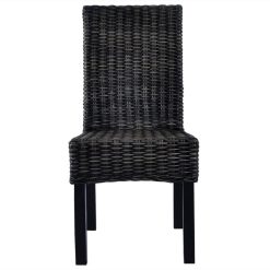 Dining Chairs 4 Pcs Black Kubu Rattan And Mango Wood -NEWTRAL Sales Shop Dining Chairs 4 pcs Black Kubu Rattan and Mango Wood 447097 2