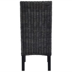 Dining Chairs 4 Pcs Black Kubu Rattan And Mango Wood -NEWTRAL Sales Shop Dining Chairs 4 pcs Black Kubu Rattan and Mango Wood 447097 4