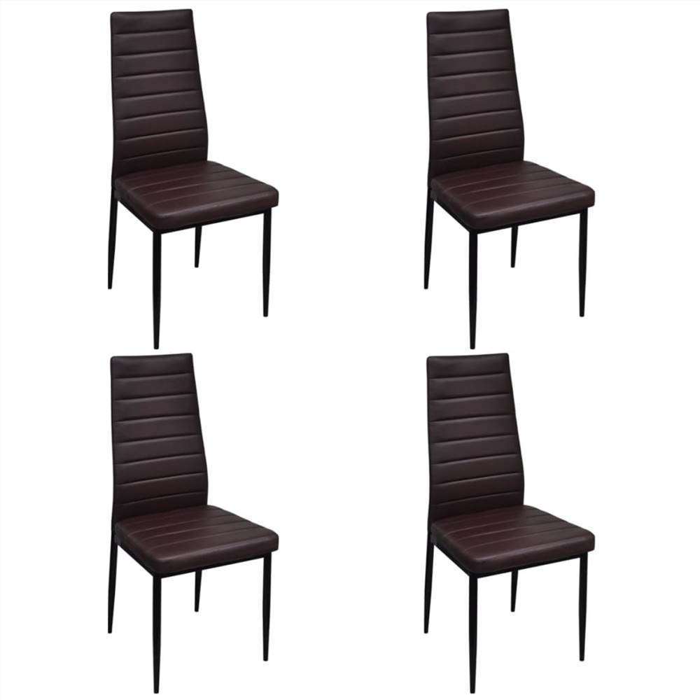 Dining Chairs 4 pcs Brown Faux Leather Dining Chairs 4 Pcs Brown Faux Leather -NEWTRAL Sales Shop Dining Chairs 4 pcs Brown Faux Leather 515967 1