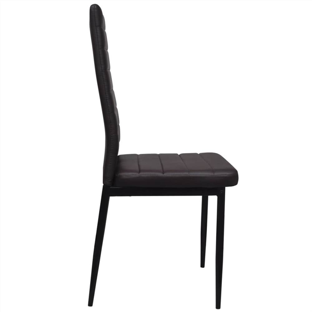 Dining Chairs 4 pcs Brown Faux Leather Dining Chairs 4 Pcs Brown Faux Leather -NEWTRAL Sales Shop Dining Chairs 4 pcs Brown Faux Leather 515967 4