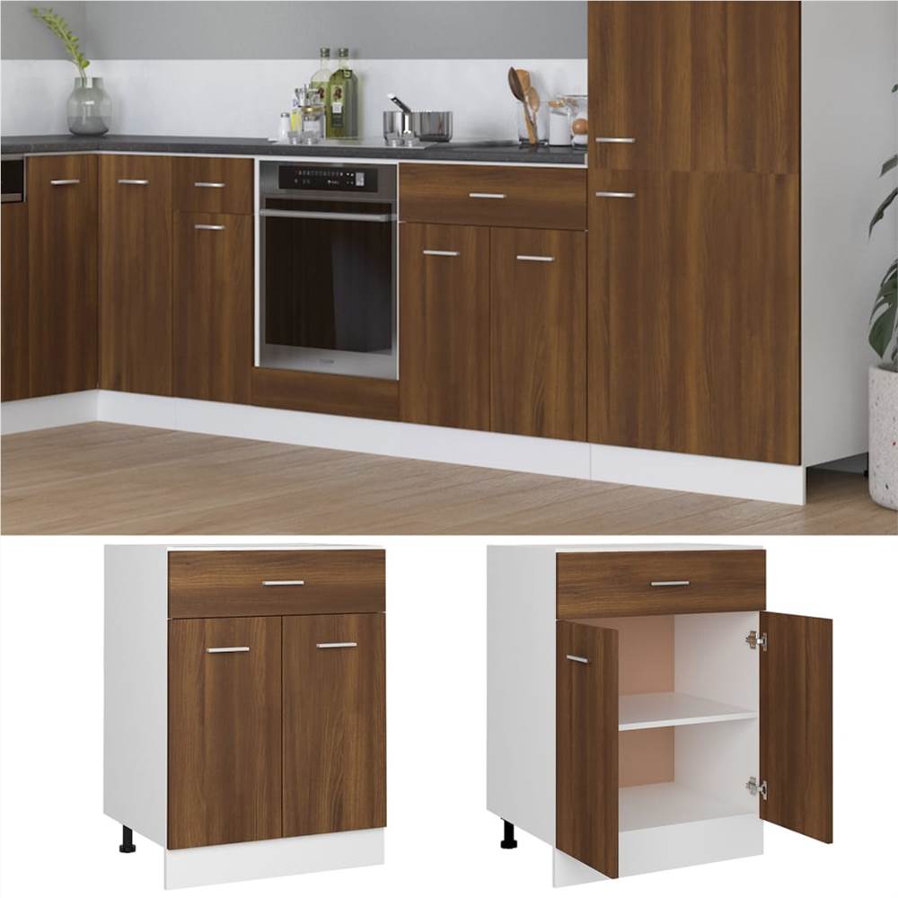 Drawer Bottom Cabinet Brown Oak 60x46x81.5 cm Engineered Wood Drawer Bottom Cabinet Brown Oak 60x46x81.5 Cm Engineered Wood -NEWTRAL Sales Shop Drawer Bottom Cabinet Brown Oak 60x46x81 5 cm Engineered Wood 510488 2