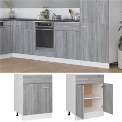 Drawer Bottom Cabinet Grey Sonoma 60x46x81.5 Cm Engineered Wood 2 Drawer Bottom Cabinet Grey Sonoma 60x46x81.5 Cm Engineered Wood -NEWTRAL Sales Shop Drawer Bottom Cabinet Grey Sonoma 60x46x81 5 cm Engineered Wood 510136 2