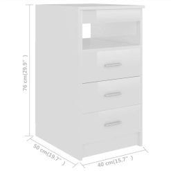 Drawer Cabinet High Gloss White 40x50x76 Cm Chipboard -NEWTRAL Sales Shop Drawer Cabinet High Gloss White 40x50x76 cm Chipboard 488488 5