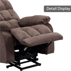 Electric Thermotherapy Massage Lift Recliner With Modern Padded Armrests And Backrest, For Living Room, Bedroom, Office, Apartment - Taupe -NEWTRAL Sales Shop Electric lift recliner with heat therapy and massage suitable for the elderly heavy recliner with modern padded arms and back taupe 458973 3