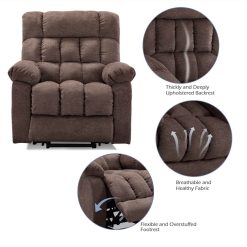 Electric Thermotherapy Massage Lift Recliner With Modern Padded Armrests And Backrest, For Living Room, Bedroom, Office, Apartment - Taupe -NEWTRAL Sales Shop Electric lift recliner with heat therapy and massage suitable for the elderly heavy recliner with modern padded arms and back taupe 458973 6