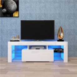 51" TV Stand With LED RGB Lights, Suitable For Placing TVs Up To 55" - White