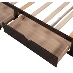 Twin Size Wooden Extending Daybed With 2 Storage Drawers, Space-saving Design, No Box Spring Needed - Espresso 2 Twin Size Wooden Extending Daybed With 2 Storage Drawers, Space-saving Design, No Box Spring Needed - Espresso -NEWTRAL Sales Shop Extending Daybed with Two Drawers Wooden House Bed with Drawers Espresso 460967 1