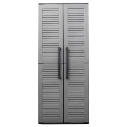 Garden Storage Cabinet Grey And Black 68x37x163 Cm PP -NEWTRAL Sales Shop Garden Storage Cabinet Grey and Black 68x37x163 cm PP 506961 3