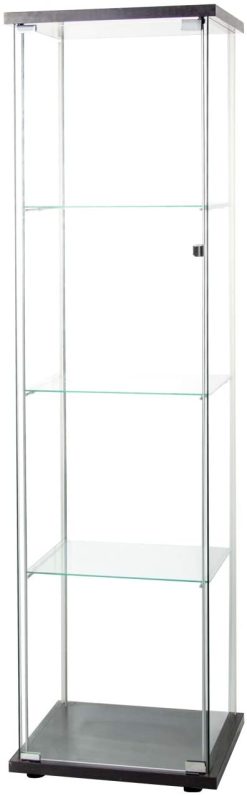 64" Glass Collection Display Cabinet With 4-layer Storage Shelf And Door, For Living Room, Bedroom, Office - Black -NEWTRAL Sales Shop Glass Cabinet b Glass Display Cabinet 4 Shelves with Door Floor Standing Curio Bookshelf for Living Room Bedroom Office 64 x 17 x 14 5 Black 461251 4