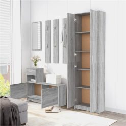 Hallway Wardrobe Grey Sonoma 55x25x189 Cm Engineered Wood -NEWTRAL Sales Shop Hallway Wardrobe Grey Sonoma 55x25x189 cm Engineered Wood 515315 3