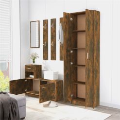 Hallway Wardrobe Smoked Oak 55x25x189 Cm Engineered Wood -NEWTRAL Sales Shop Hallway Wardrobe Smoked Oak 55x25x189 cm Engineered Wood 515250 3