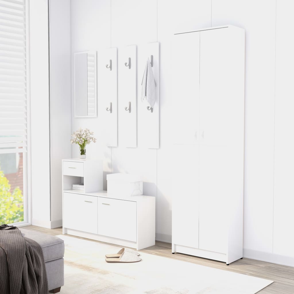 Hallway Wardrobe White 55x25x189 cm Chipboard Hallway Wardrobe White 55x25x189 Cm Chipboard -NEWTRAL Sales Shop Hallway Wardrobe White 55x25x189 cm Chipboard 433478 3