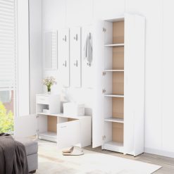 Hallway Wardrobe White 55x25x189 Cm Chipboard 4 Hallway Wardrobe White 55x25x189 Cm Chipboard -NEWTRAL Sales Shop Hallway Wardrobe White 55x25x189 cm Chipboard 433478 4