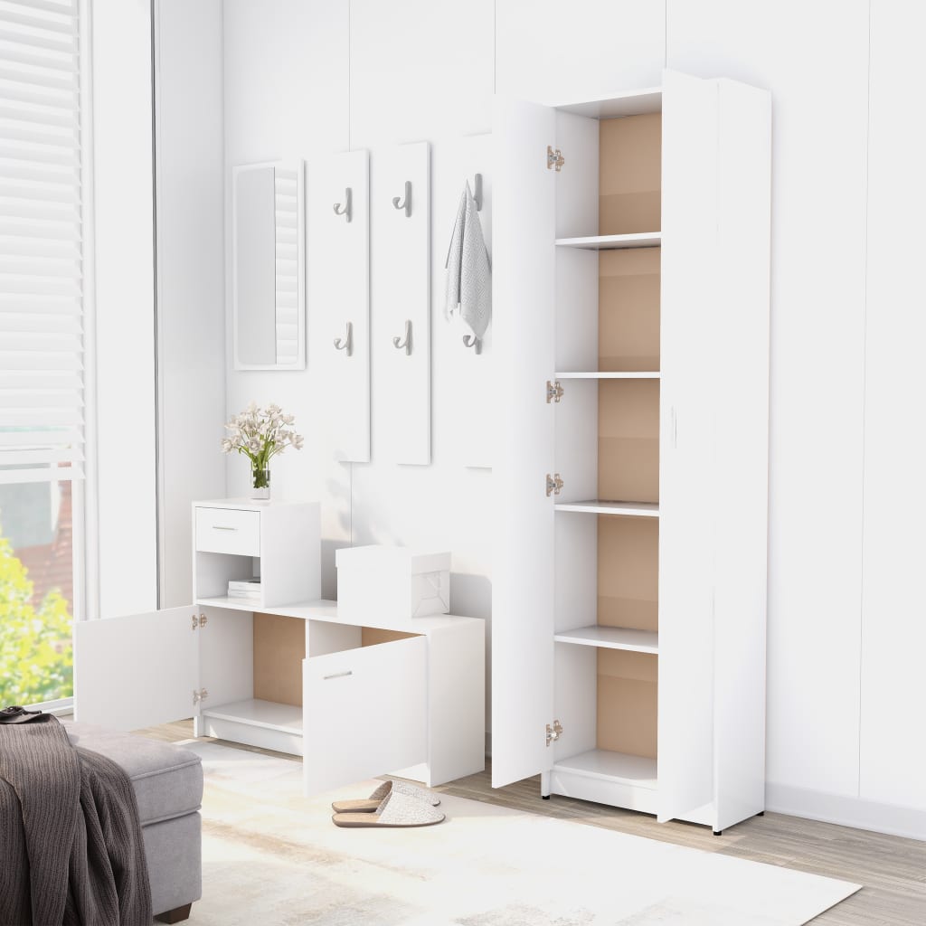 Hallway Wardrobe White 55x25x189 cm Chipboard Hallway Wardrobe White 55x25x189 Cm Chipboard -NEWTRAL Sales Shop Hallway Wardrobe White 55x25x189 cm Chipboard 433478 4