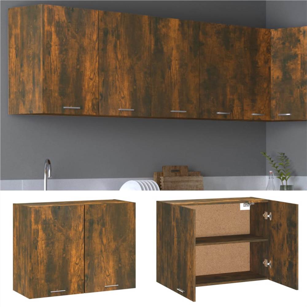 Hanging Cabinet Smoked Oak 80x31x60 cm Engineered Wood Hanging Cabinet Smoked Oak 80x31x60 Cm Engineered Wood -NEWTRAL Sales Shop Hanging Cabinet Smoked Oak 80x31x60 cm Engineered Wood 513730 1