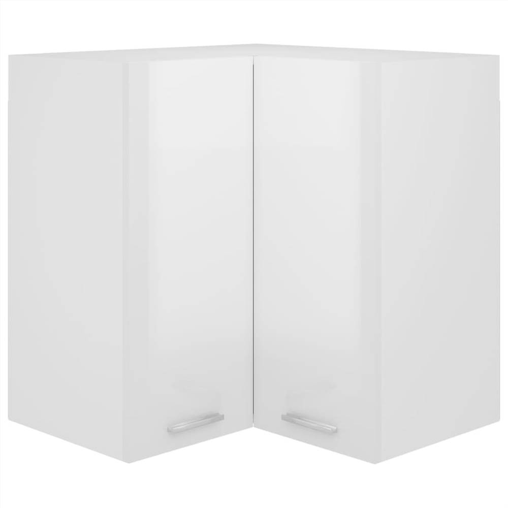 Hanging Corner Cabinet High Gloss White 57x57x60 cm Chipboard Hanging Corner Cabinet High Gloss White 57x57x60 Cm Chipboard -NEWTRAL Sales Shop Hanging Corner Cabinet High Gloss White 57x57x60 cm Chipboard 470035 0