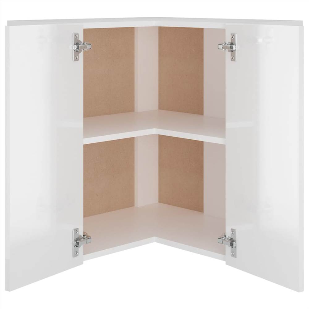 Hanging Corner Cabinet High Gloss White 57x57x60 cm Chipboard Hanging Corner Cabinet High Gloss White 57x57x60 Cm Chipboard -NEWTRAL Sales Shop Hanging Corner Cabinet High Gloss White 57x57x60 cm Chipboard 470035 4