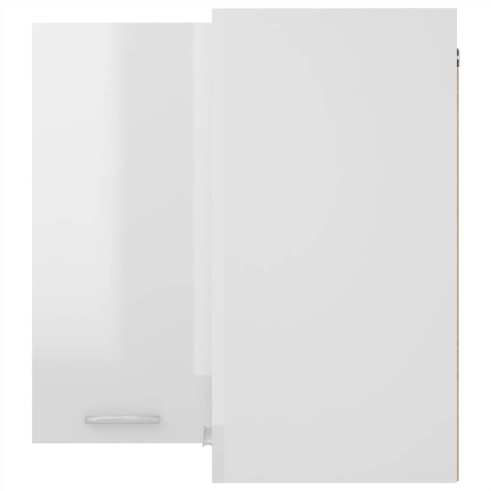 Hanging Corner Cabinet High Gloss White 57x57x60 cm Chipboard Hanging Corner Cabinet High Gloss White 57x57x60 Cm Chipboard -NEWTRAL Sales Shop Hanging Corner Cabinet High Gloss White 57x57x60 cm Chipboard 470035 5