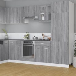 Hanging Glass Cabinet Grey Sonoma 60x31x60 Cm Engineered Wood