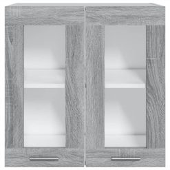 Hanging Glass Cabinet Grey Sonoma 60x31x60 Cm Engineered Wood -NEWTRAL Sales Shop Hanging Glass Cabinet Grey Sonoma 60x31x60 cm Engineered Wood 509533 2