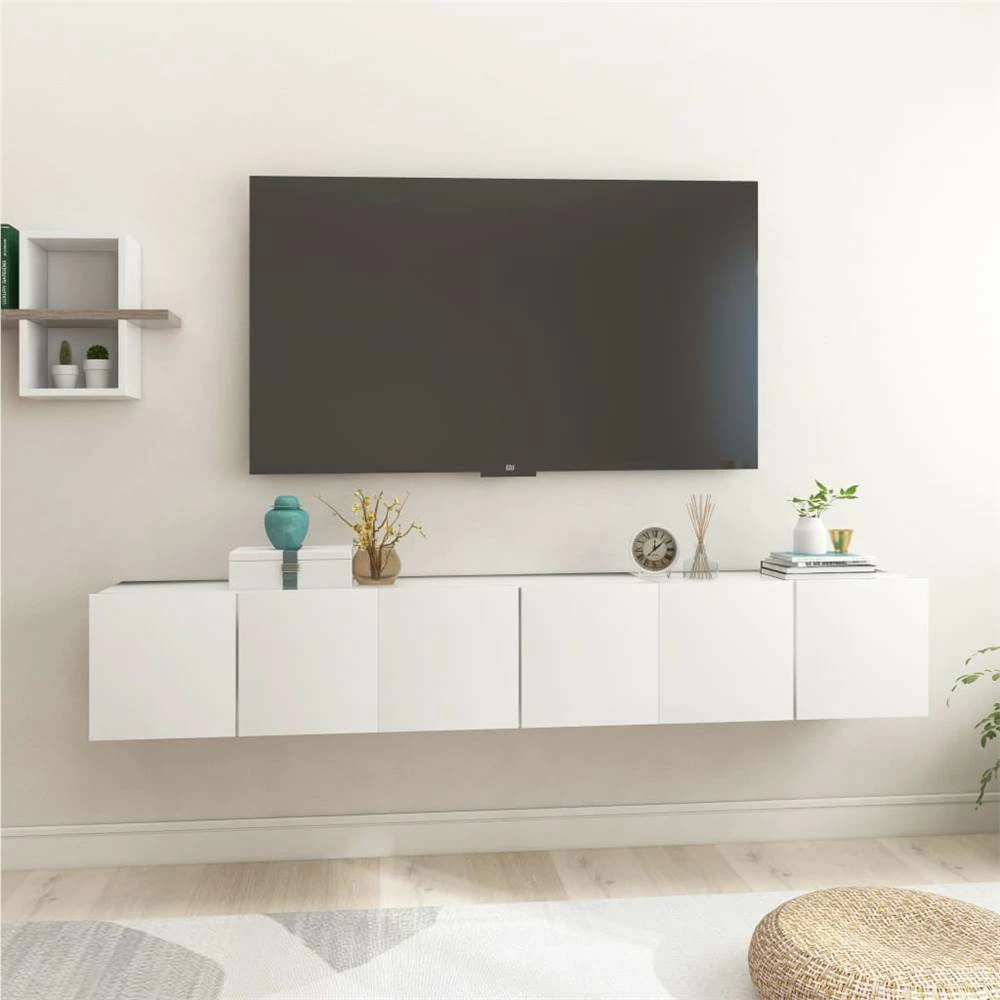 Hanging TV Cabinets 3 Pcs White 60x30x30 Cm 1 Hanging TV Cabinets 3 Pcs White 60x30x30 Cm