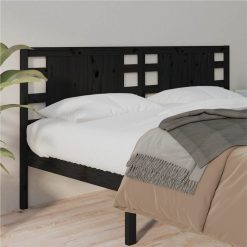 Headboard Black 206x4x100 Cm Solid Wood Pine