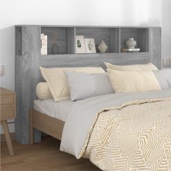 Headboard Cabinet Grey Sonoma 160x18.5x104.5 Cm