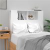 Headboard Cabinet High Gloss White 100x18.5x104.5 Cm