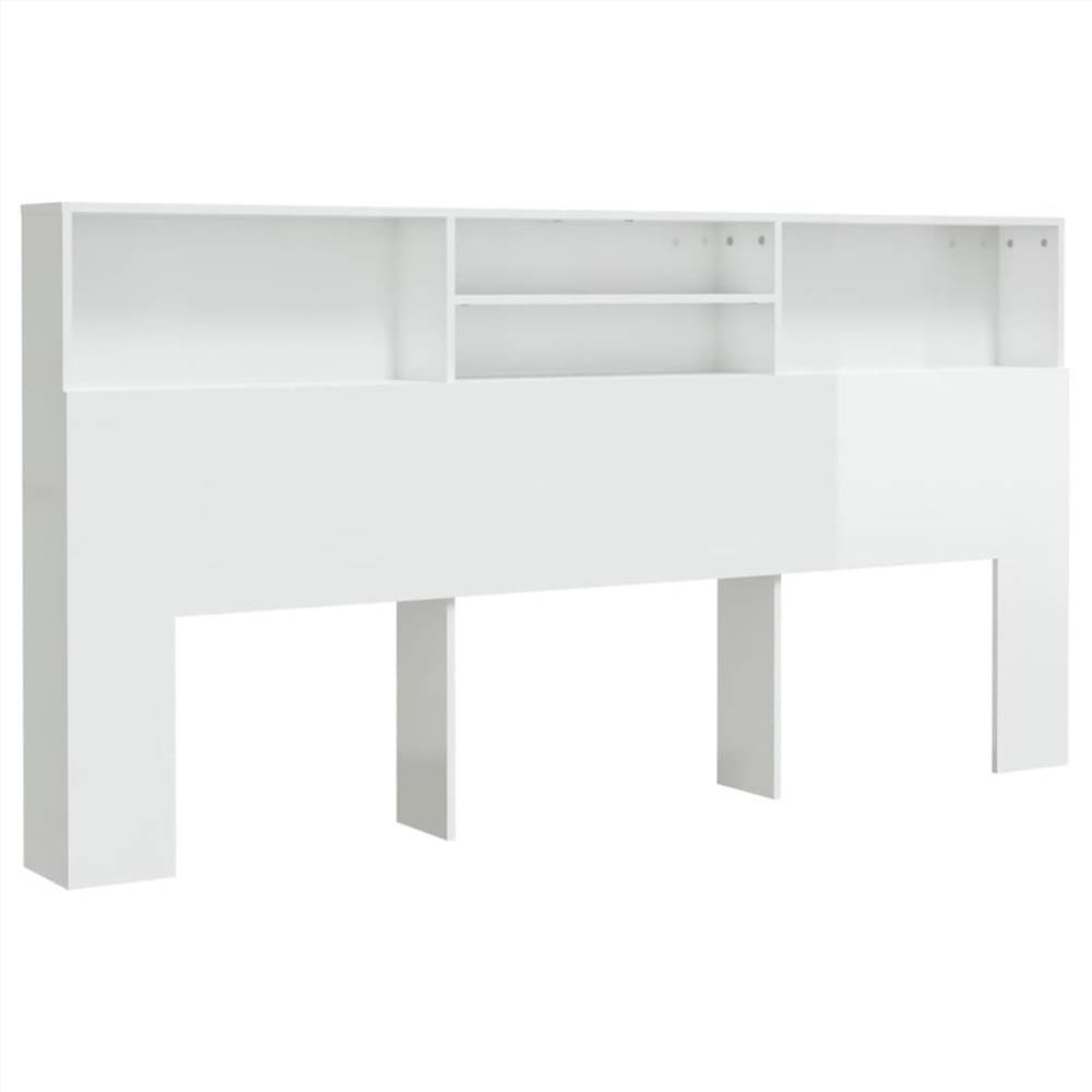 Headboard Cabinet High Gloss White 200x19x103.5 cm Headboard Cabinet High Gloss White 200x19x103.5 Cm -NEWTRAL Sales Shop Headboard Cabinet High Gloss White 200x19x103 5 cm 511167 1