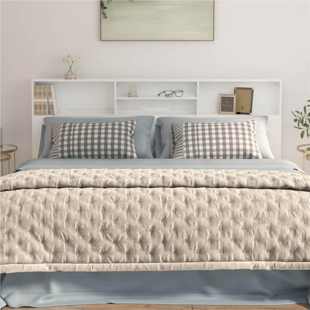 Headboard Cabinet High Gloss White 200x19x103.5 cm Headboard Cabinet High Gloss White 200x19x103.5 Cm -NEWTRAL Sales Shop Headboard Cabinet High Gloss White 200x19x103 5 cm 511167 4