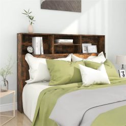 Headboard Cabinet Smoked Oak 140x19x103.5 Cm