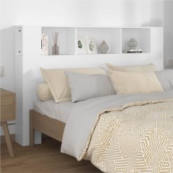 Headboard Cabinet White 160x18.5x104.5 Cm