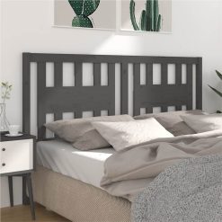 Headboard Grey 156x4x100 Cm Solid Wood Pine