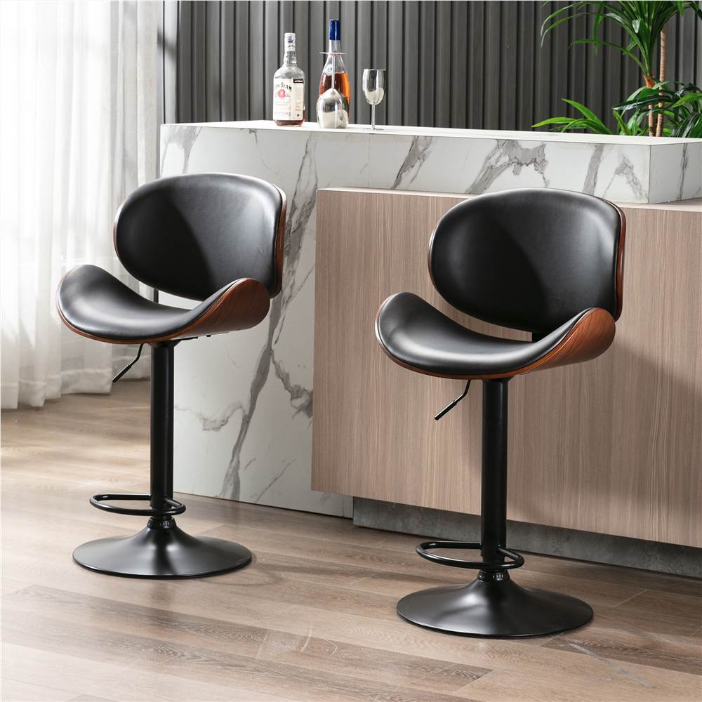 HengMing PU Leather Adjustable Bar Chair Set of 2, for Restaurant, Cafe, Tavern, Office, Living Room - Black HengMing PU Leather Adjustable Bar Chair Set Of 2, For Restaurant, Cafe, Tavern, Office, Living Room - Black -NEWTRAL Sales Shop HengMing Bentwood Adjustable Bar Stools Walnut Bentwood Upholstered Swivel Barstool PU Leather Cushion Counter Barstools Set of 2 460091 0