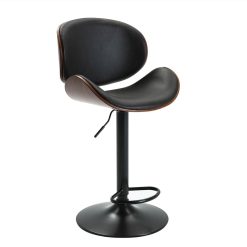 HengMing PU Leather Adjustable Bar Chair Set Of 2, For Restaurant, Cafe, Tavern, Office, Living Room - Black 3 HengMing PU Leather Adjustable Bar Chair Set Of 2, For Restaurant, Cafe, Tavern, Office, Living Room - Black -NEWTRAL Sales Shop HengMing Bentwood Adjustable Bar Stools Walnut Bentwood Upholstered Swivel Barstool PU Leather Cushion Counter Barstools Set of 2 460091 3